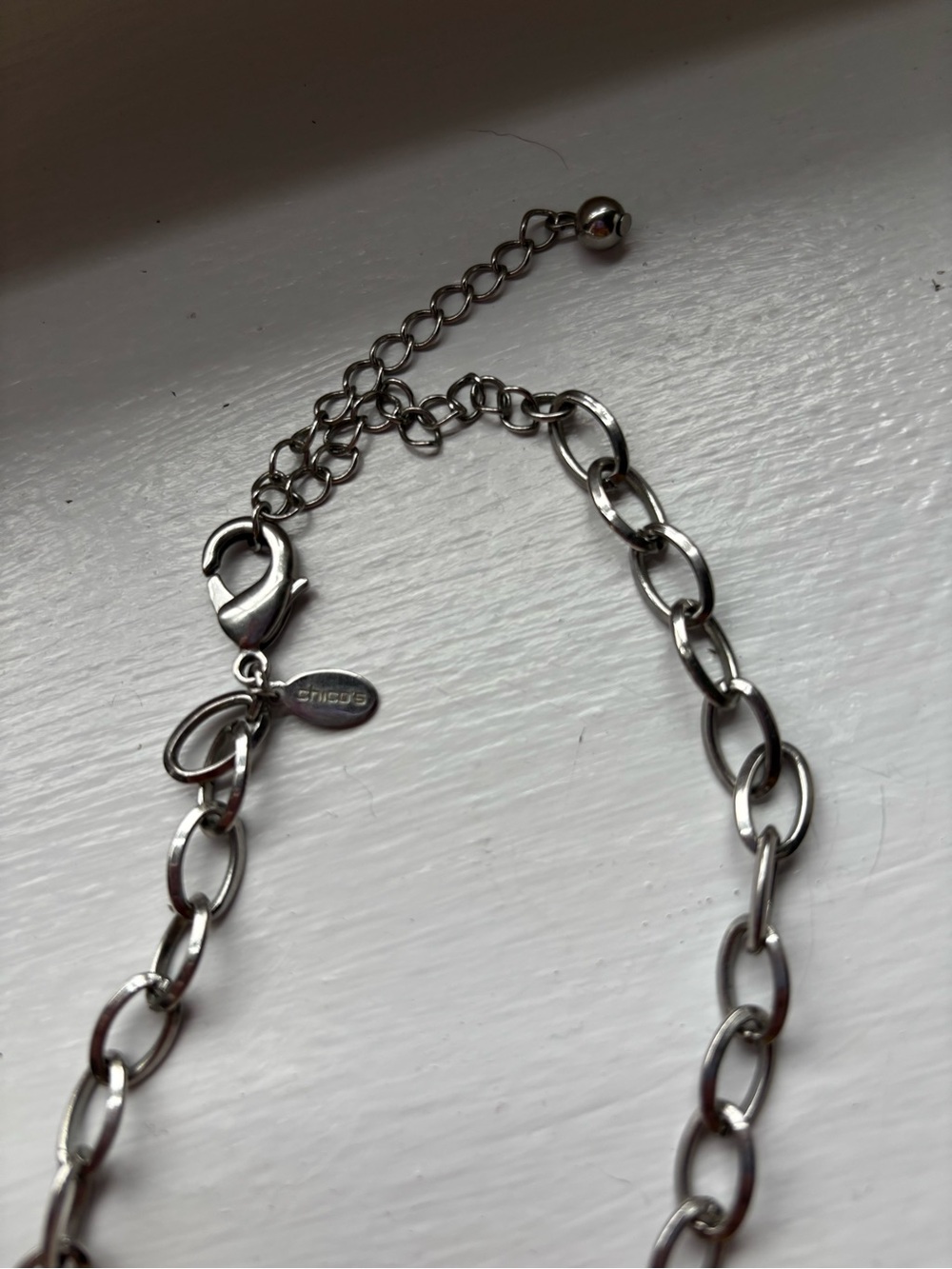 Chico's Silver and Gold Coastal Pendant Necklace with Amber Accents - Picture 3 of 3